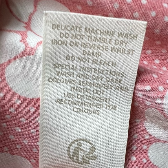 Boden | Fit & Flare Orange White Polka Dot/Floral Short Sleeve Midi Dress | 14L - Picture 8 of 8